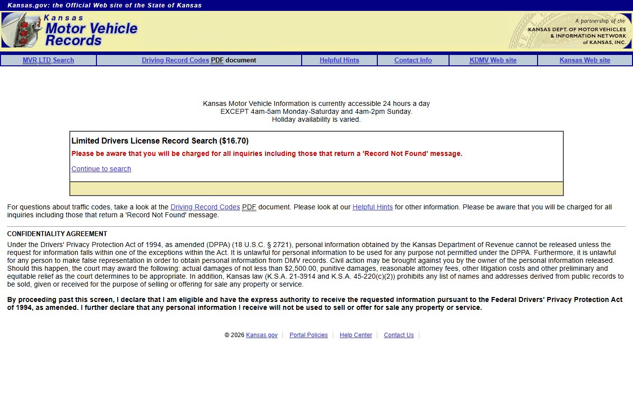 Coffey County arrest records and court charges Kansas motor vehicle record portal