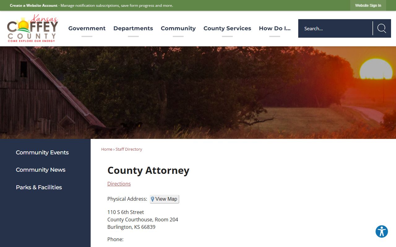 Coffey County court records County Attorney directory