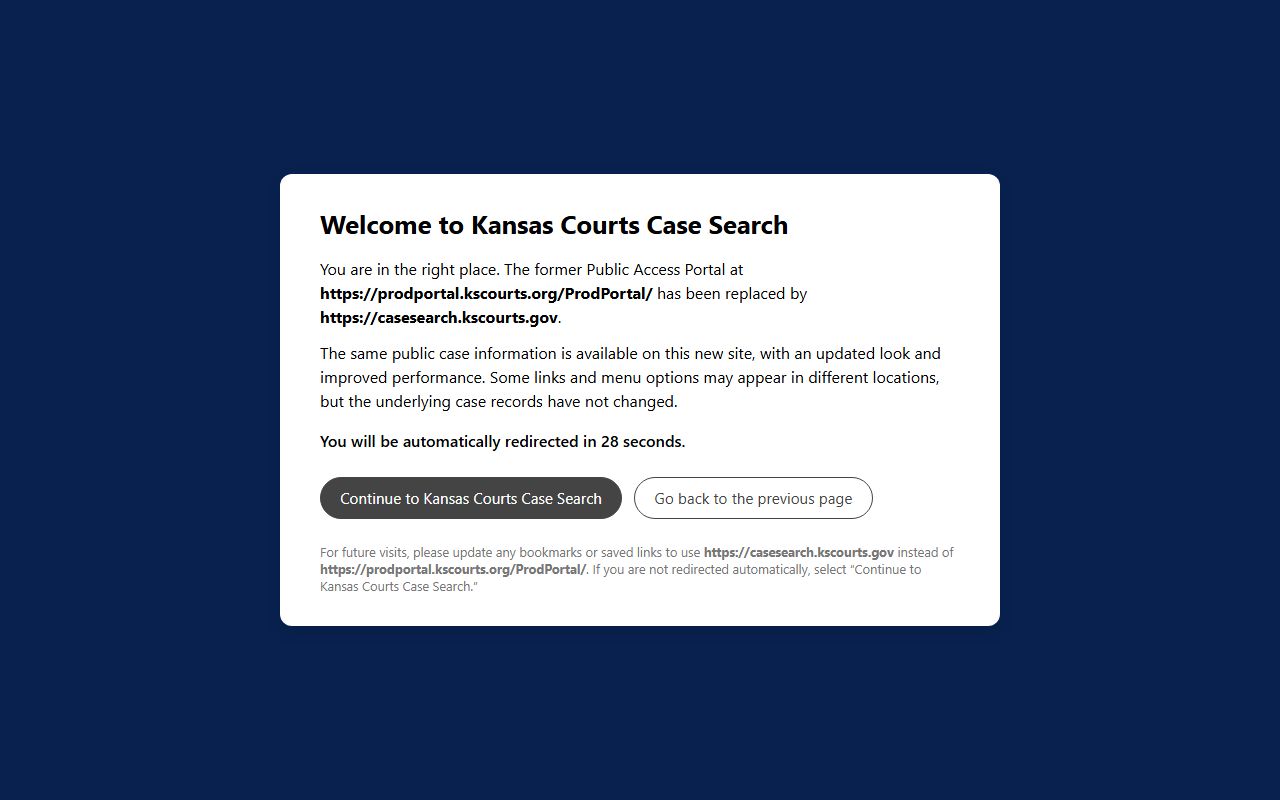 Coffey County court records Kansas CaseSearch portal notice