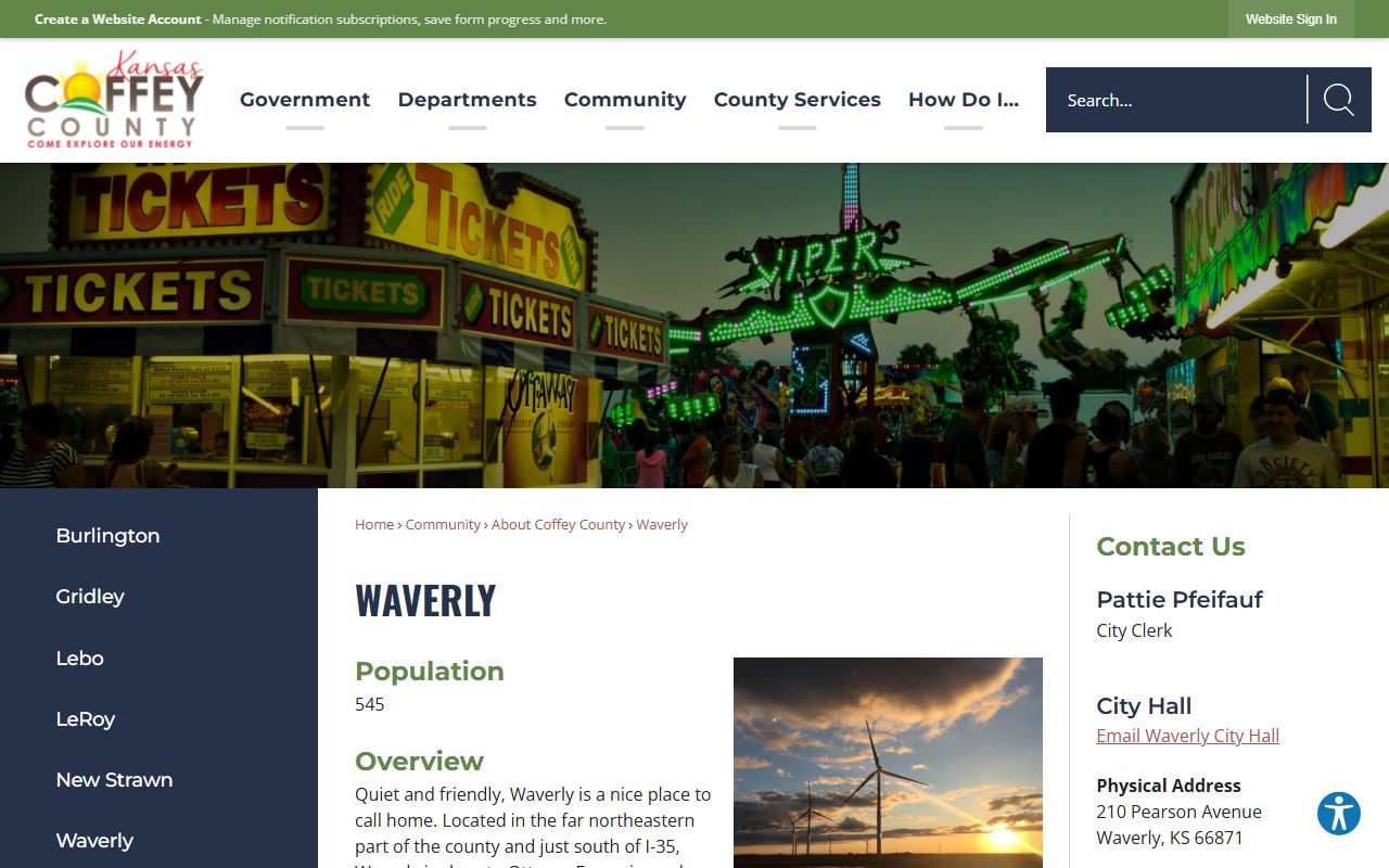 Coffey County criminal court records Waverly local page