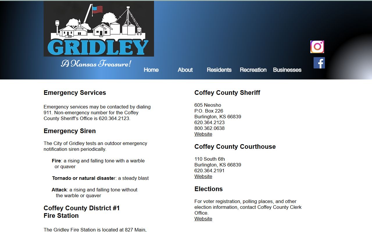 Coffey County criminal court records Gridley public services page