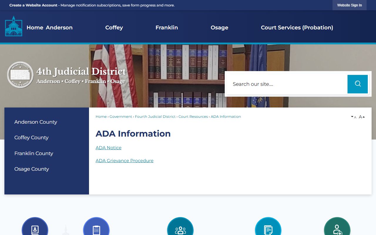 Fourth Judicial District ADA information page