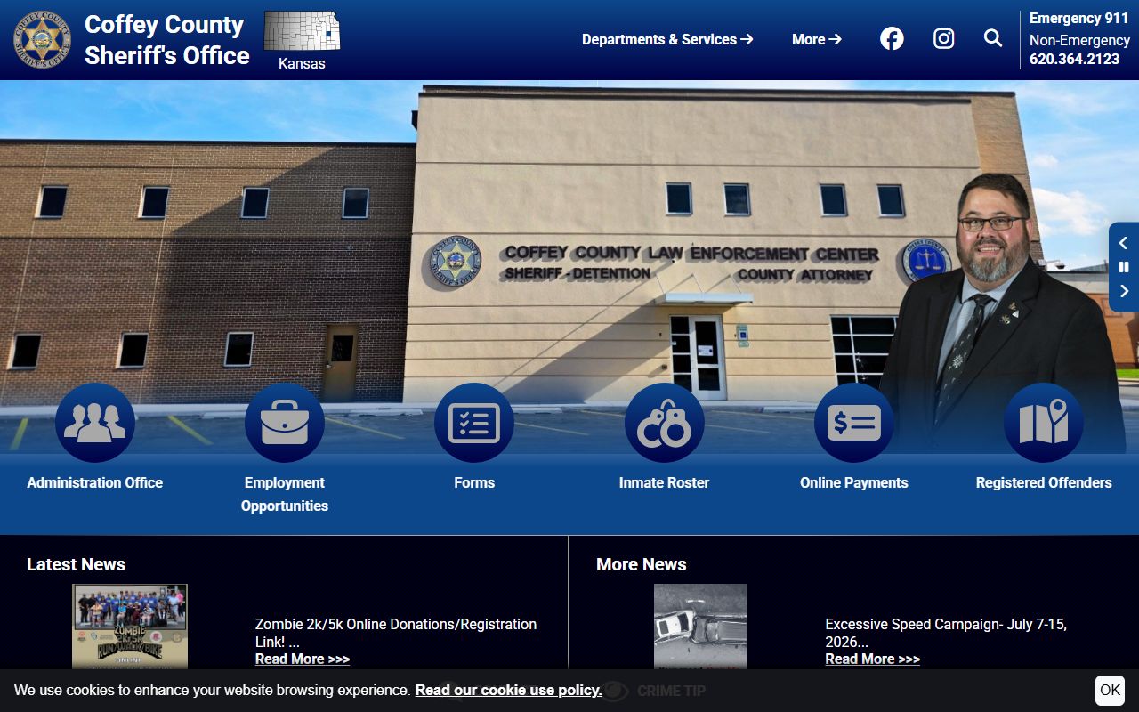 Coffey County Sheriff jail and court records homepage