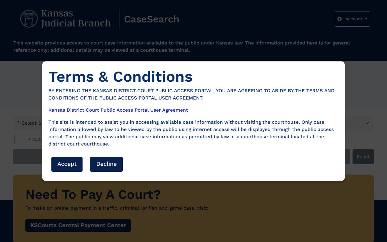 Coffey County court records Kansas CaseSearch portal